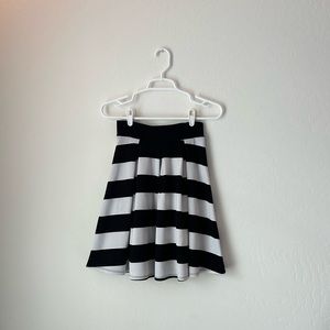 black and white striped skirt